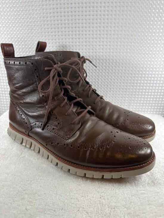 Cole Haan Zerogrand Water Resistant Wingtip Boots Brown Leather Men\'s Size 12M main image 4